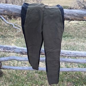 Athleta Black and Olive Green Leggings Size 10